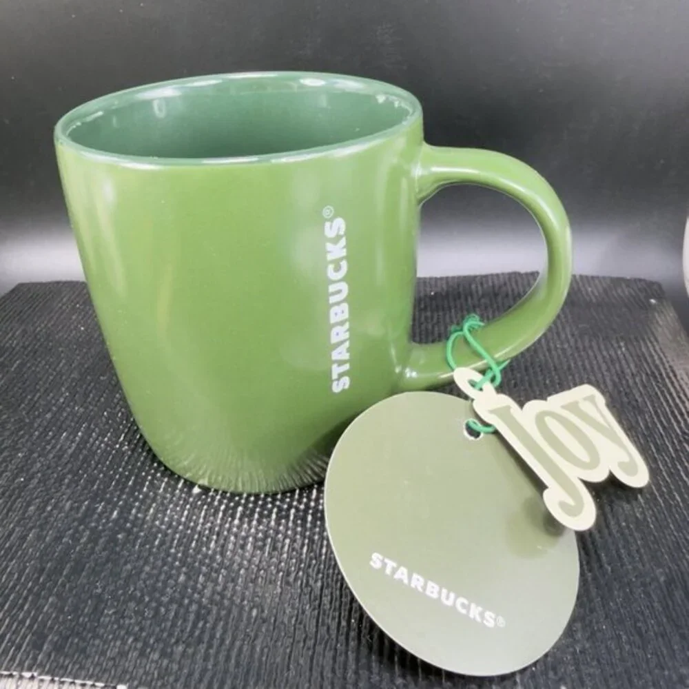 Starbucks Coffee Dark Green Coffee Mug Cup Mermaid Siren With‎ Joy Tags Mug Cup